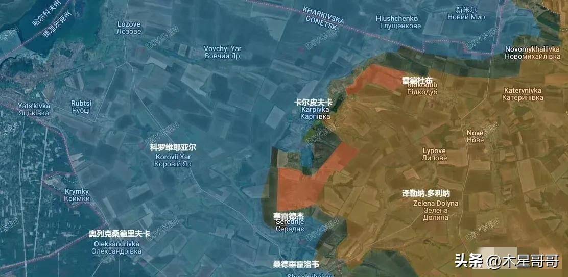 俄军在红利曼以北跨过卡尔皮夫卡以及尼特里乌斯河，冲向奥斯基尔